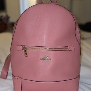 Coach Pink Leather Mini Backpack with Gold Hardware
